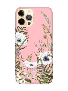 Матовий рожевий чохол на Apple iPhone 12 Pro Max :: Квіти польові (принт 363)