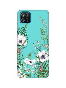Матовий бірюзовий чохол на Samsung Galaxy A12 :: Квіти польові (принт 363)