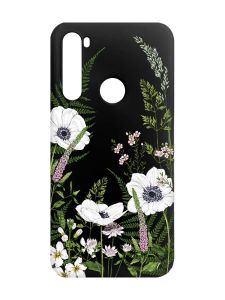 Матовий чорний чохол на Xiaomi Redmi Note 8 :: Квіти польові (принт 363)