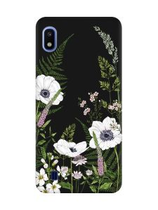 Матовий чорний чохол на Samsung Galaxy A10 (2019) A105 :: Квіти польові (принт 363)