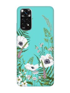 Матовий бірюзовий чохол на Xiaomi Redmi Note 11 :: Квіти польові (принт 363)