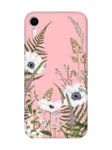 Матовий рожевий чохол на Apple iPhone XR :: Квіти польові (принт 363)