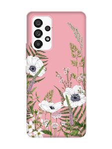 Матовий рожевий чохол на Samsung Galaxy A53 4G/5G :: Квіти польові (принт 363)