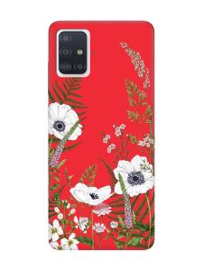Матовий червоний чохол на Samsung Galaxy A51 :: Квіти польові (принт 363)