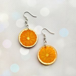 Сережки Апельсин (на глянцевому акрилі)