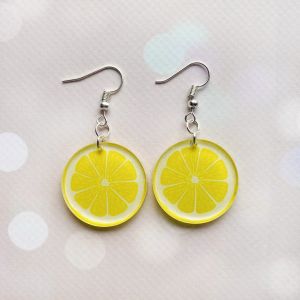 Сережки Лимон (на глянцевому акрилі)