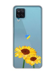 Прозорий чохол на Samsung Galaxy A12 4G :: Жовті квіти (принт 364)