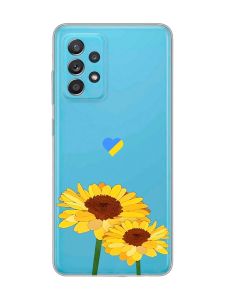 Прозорий чохол на Samsung Galaxy A52 :: Жовті квіти (принт 364)