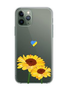 Прозорий чохол на iPhone 12 / 12 Pro :: Жовті квіти (принт 364)