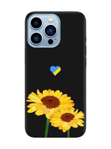 Матовий чорний чохол на Apple iPhone 13 Pro Max :: Жовті квіти (принт 364)