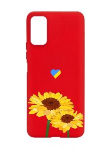 Матовий червоний чохол на Xiaomi Redmi Note 11 4G :: Жовті квіти (принт 364)