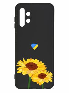 Матовий чорний чохол на Samsung Galaxy A13 4G :: Жовті квіти (принт 364)