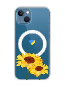 Магнітний чохол на iPhone 13 (6.1) із підтримкою MagSafe :: Жовті квіти (принт 364)