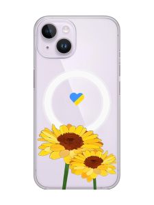 Магнітний чохол на iPhone 14 із підтримкою MagSafe :: Жовті квіти (принт 364)