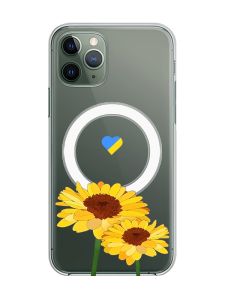 Магнітний чохол на iPhone 12/12 Pro із підтримкою MagSafe :: Жовті квіти (принт 364)