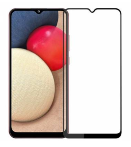 Захисне скло 3D для Samsung Galaxy A02s Чорна рамка