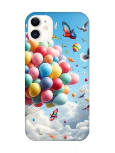 Матовий чохол з рожевими боками на iPhone 11 (6.1) :: Повітряні кульки (принт 365)