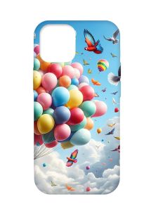 Матовий чохол з бірюзовими боками на iPhone 12 Pro Max :: Повітряні кульки (принт 365)