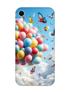 Матовий чохол з червоними боками на iPhone XR :: Повітряні кульки (принт 365)
