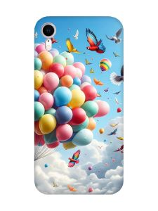Матовий чохол з рожевими боками на iPhone XR :: Повітряні кульки (принт 365)