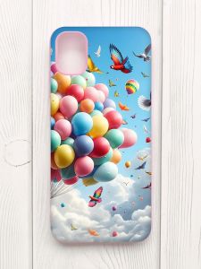 Матовий чохол з рожевими боками на Samsung Galaxy A04E/A042 :: Повітряні кульки (принт 365)