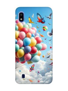 Матовий чохол з рожевими боками на Samsung Galaxy A10 (2019) A105 :: Повітряні кульки (принт 365)