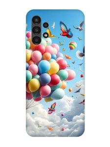 Матовий чохол з бірюзовими боками на Samsung Galaxy A13 4G :: Повітряні кульки (принт 365)