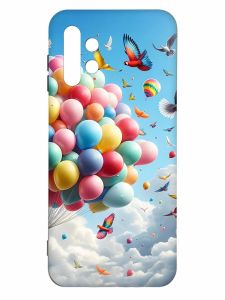 Матовий чохол з чорними боками на Samsung Galaxy A13 4G :: Повітряні кульки (принт 365)