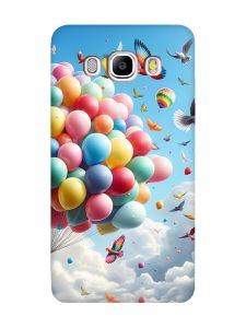 Матовий чохол з червоними боками на Samsung Galaxy J5 (2016) J510 :: Повітряні кульки (принт 365)