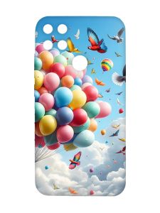 Матовий чохол з рожевими боками на Xiaomi Redmi 10C :: Повітряні кульки (принт 365)