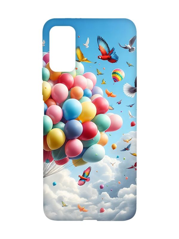 Матовий чохол з червоними боками на Xiaomi Redmi Note 11 4G :: Повітряні кульки (принт 365)