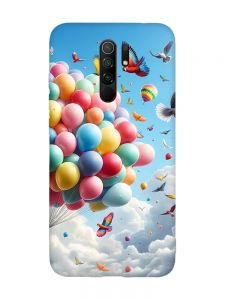 Матовий чохол з червоними боками на Xiaomi Redmi Note 8 Pro :: Повітряні кульки (принт 365)