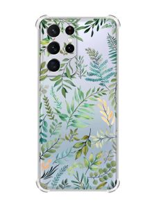 Чохол з потовщеними кутами на Samsung Galaxy S21 Ultra :: Рослинний фон (принт 377)