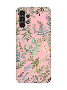 Матовий рожевий чохол на Samsung A13 4G :: Рослинний фон (принт 377)