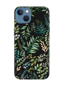 Матовий чорний чохол на Apple iPhone 13 :: Рослинний фон (принт 377)