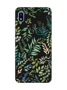 Матовий чорний чохол на Samsung Galaxy A10 (2019) A105 :: Рослинний фон (принт 377)