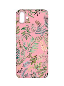 Матовий рожевий чохол на Samsung Galaxy A04 :: Рослинний фон (принт 377)
