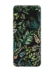 Матовий чорний чохол на Xiaomi Redmi 10C :: Рослинний фон (принт 377)