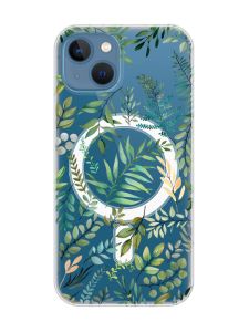 Магнітний чохол на iPhone 13 (6.1) із підтримкою MagSafe :: Рослинний фон (принт 377)