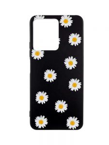 Матовий чорний чохол на Xiaomi Redmi Note 12 :: Фон ромашки (принт 41)