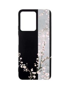 Матовий чорний чохол на Xiaomi Redmi Note 12 :: Квітуча сакура (принт 285)