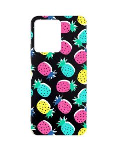 Матовий чорний чохол на Xiaomi Redmi Note 12 :: Різнокольорові ананаси (принт 346)