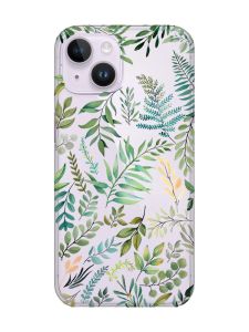 Прозорий чохол із захистом камери на iPhone 14 :: Рослинний фон (принт 377)