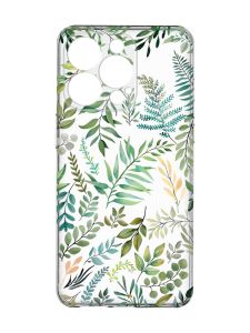 Прозорий чохол із захистом камери на iPhone 15 Pro Max :: Рослинний фон (принт 377)