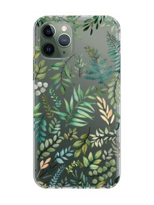 Прозорий чохол на iPhone 12 / 12 Pro :: Рослинний фон (принт 377)