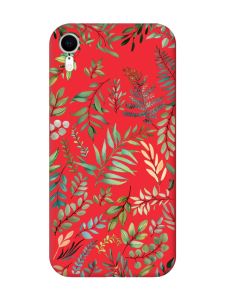 Матовий червоний чохол на Apple iPhone XR :: Рослинний фон (принт 377)