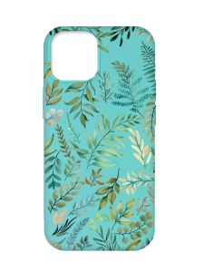 Матовий бірюзовий чохол на Apple iPhone 12 Pro Max :: Рослинний фон (принт 377)