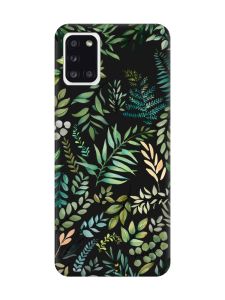 Матовий чорний чохол на Samsung Galaxy A31 :: Рослинний фон (принт 377)