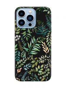 Матовий чорний чохол на Apple iPhone 13 Pro Max :: Рослинний фон (принт 377)