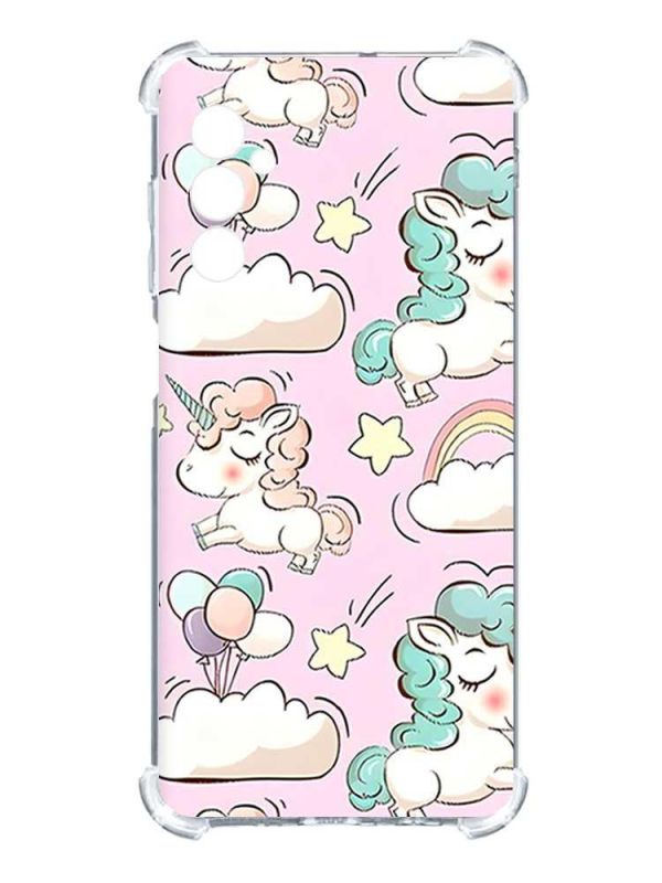 Чохол з потовщеними кутами на Samsung Galaxy A25 (A256) :: Єдинороги (принт 106)